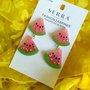 Watermelon earrings.